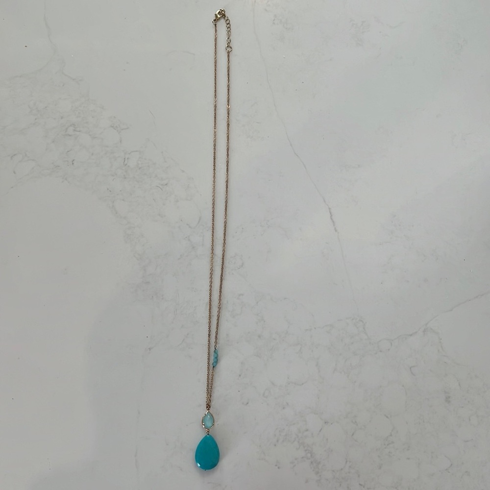Blue and gold chain boutique necklace